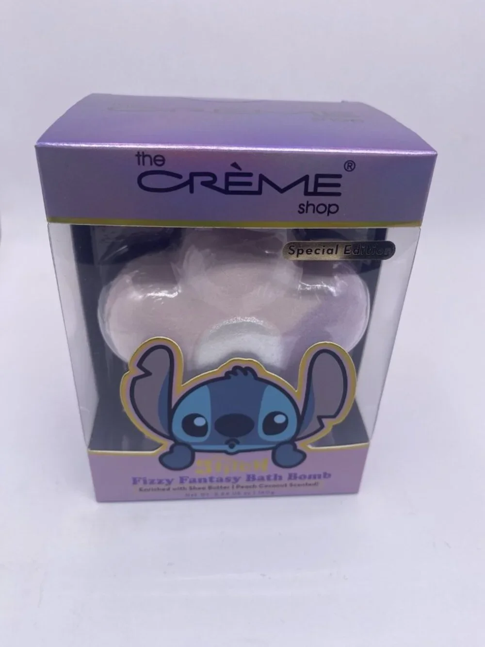 Disney Stitch Bath Bomb The Creme Shop Special Edition Peach Coconut 5.64oz NIB